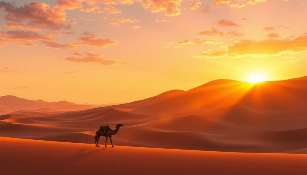 Sunrise over Erg Chebbi dunes
