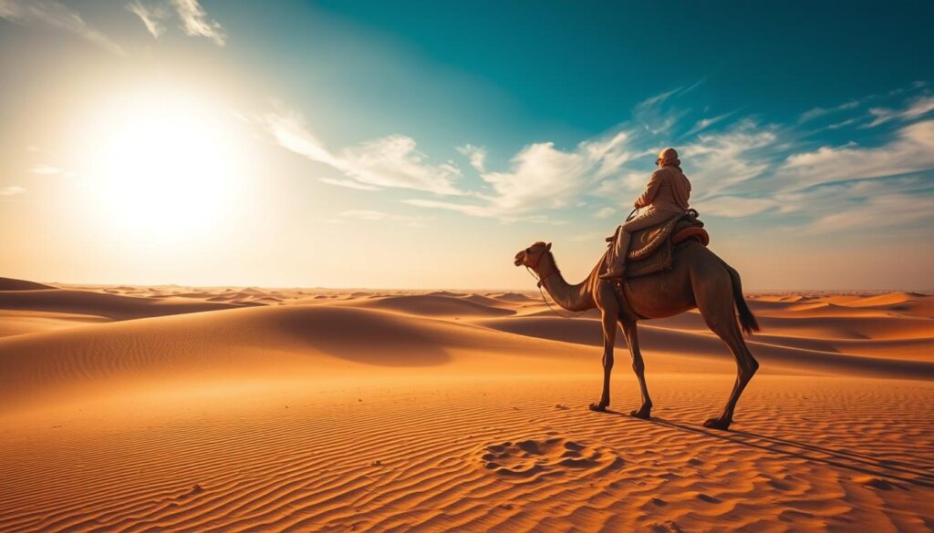 Camel Riding in the Sahara Desert