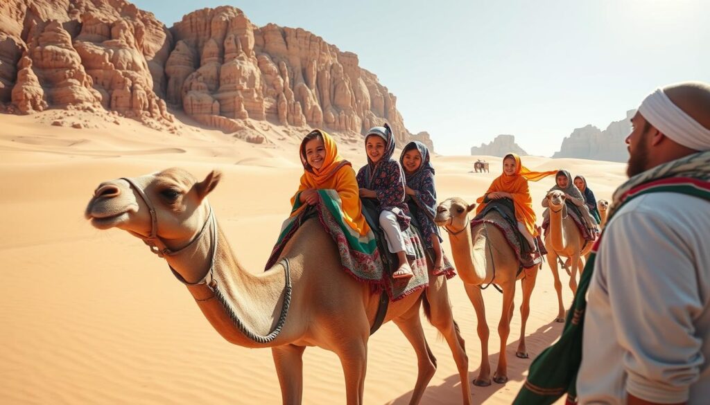 kid-friendly camel trek in Sahara Desert kid-friendly camel trek in Sahara Desert