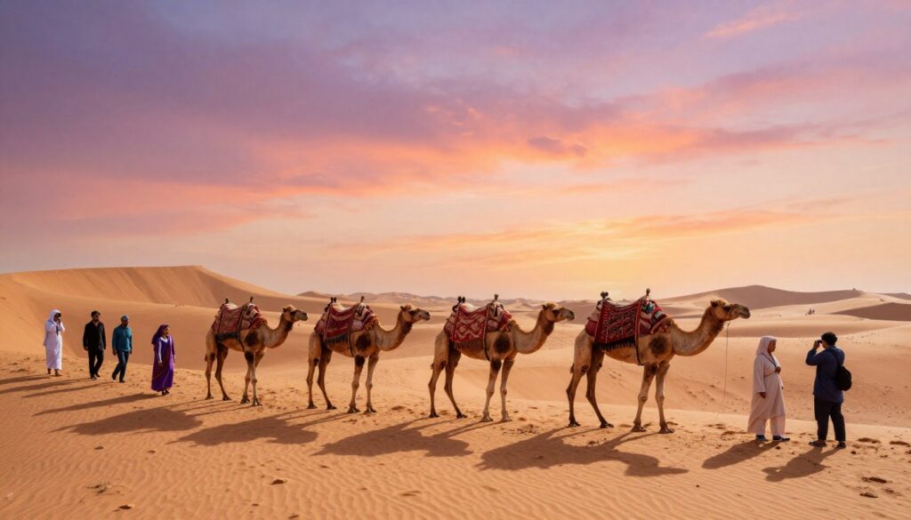 camel trekking Sahara Desert