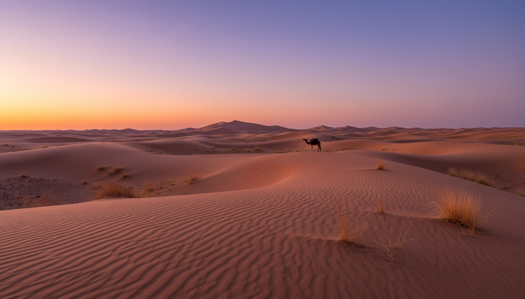 Sunset over Erg Chebbi dunes