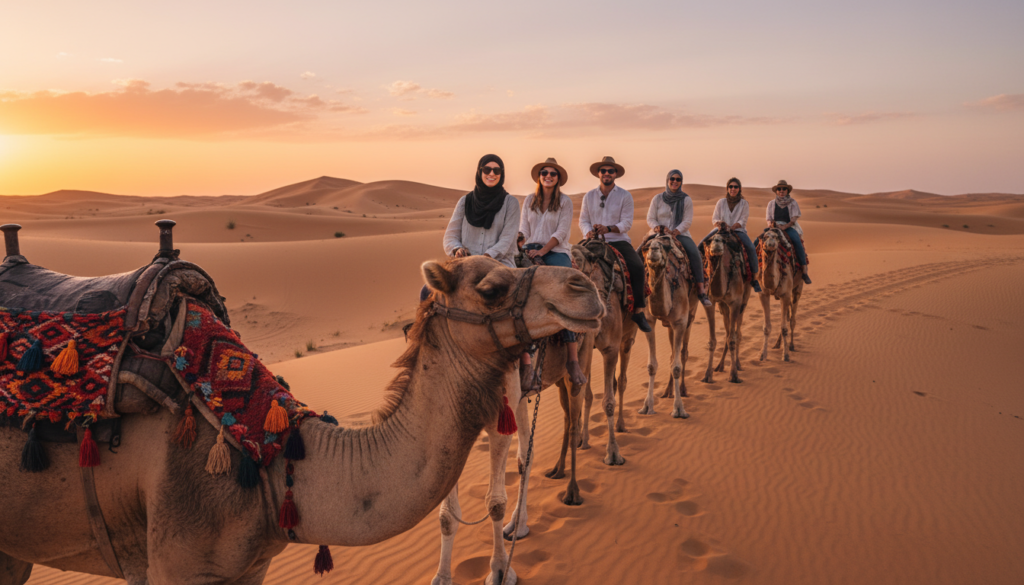 camel riding in Marrakech desert