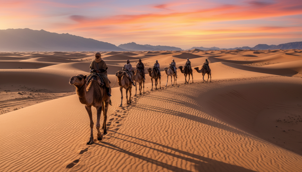 camel trekking in Morocco desert