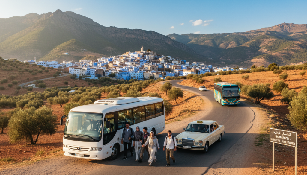 day trip from marrakech to chefchaouen transportation options