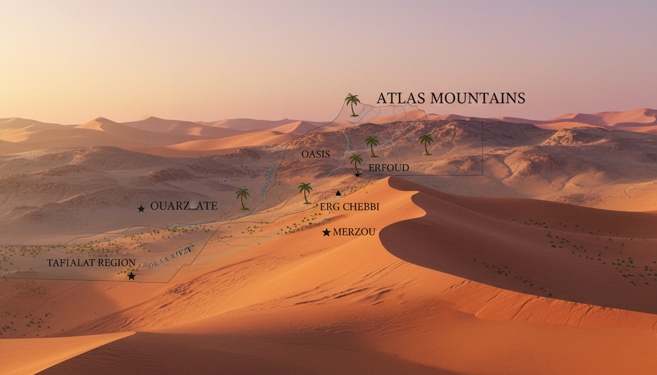 map of sahara desert morocco