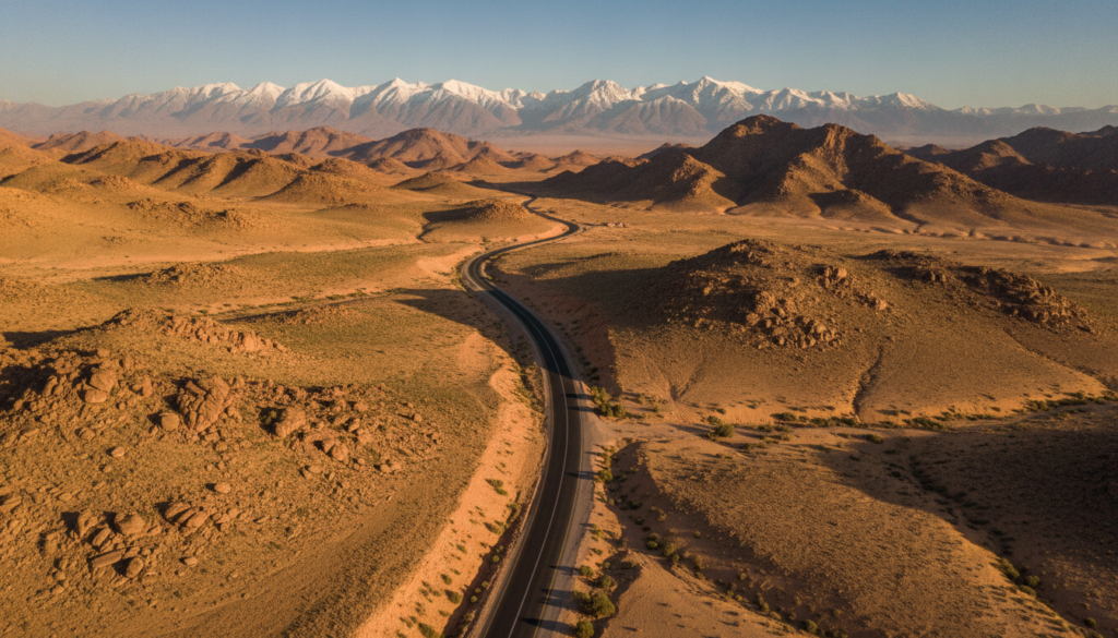 Scenic highlights along the route including desert excursions