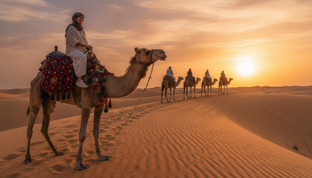camel riding in Morocco